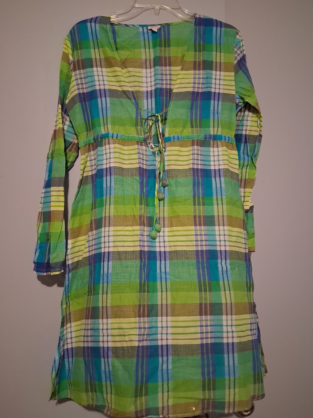 Echo Plaid Mini Dress in Green, Blue & Yellow